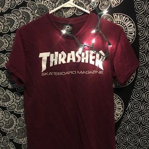 maroon thrasher t shirt